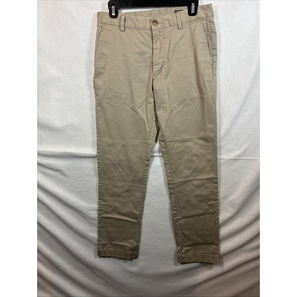 Vineyard Vines Breaker Pants Mens 30x32 Khaki Tan Slim‎ Straight Chinos